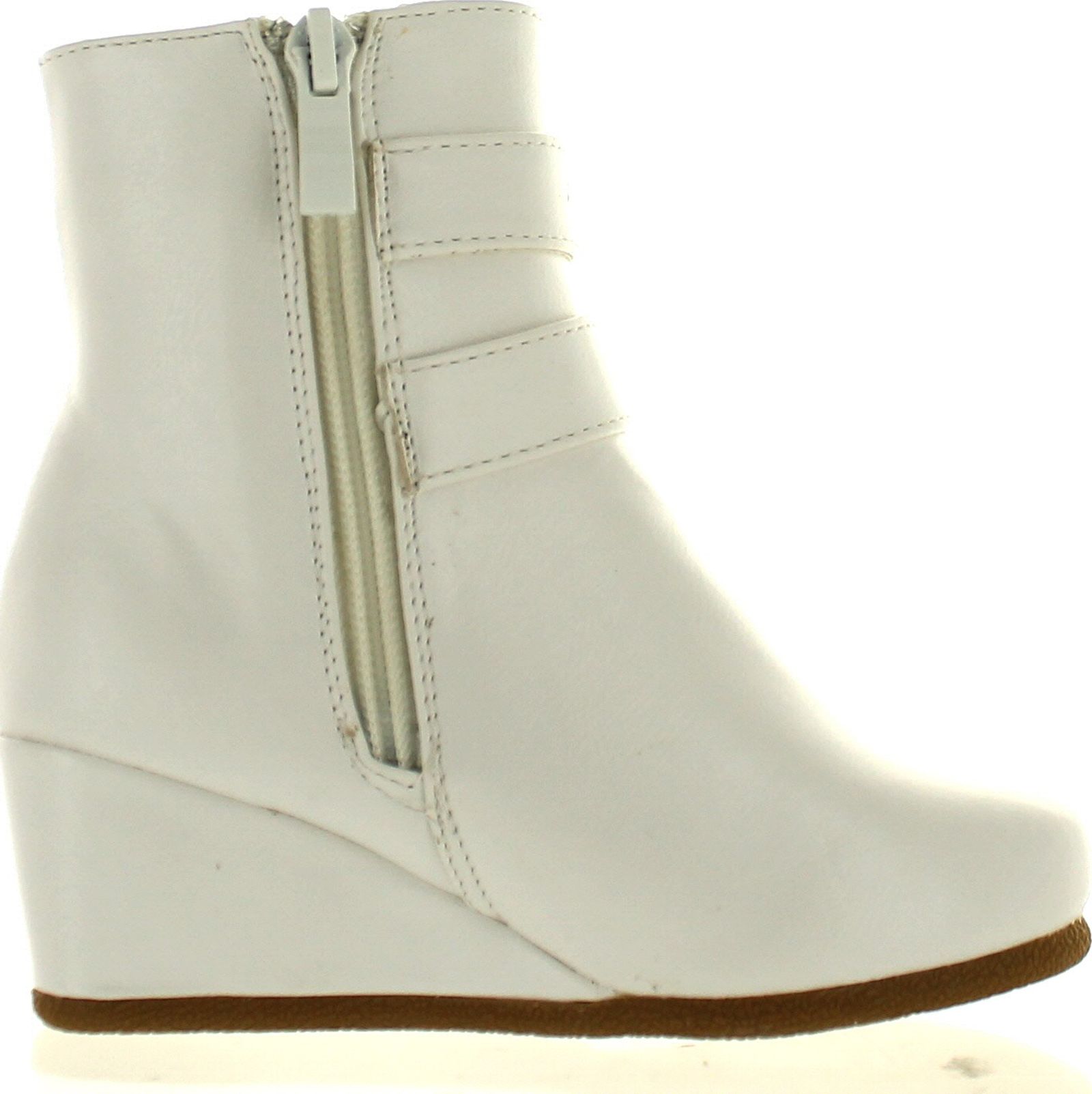 Link Peggy-90K Children Girl's Wedge Heel Double Straps High Top Ankle Booties - Picture 30 of 32
