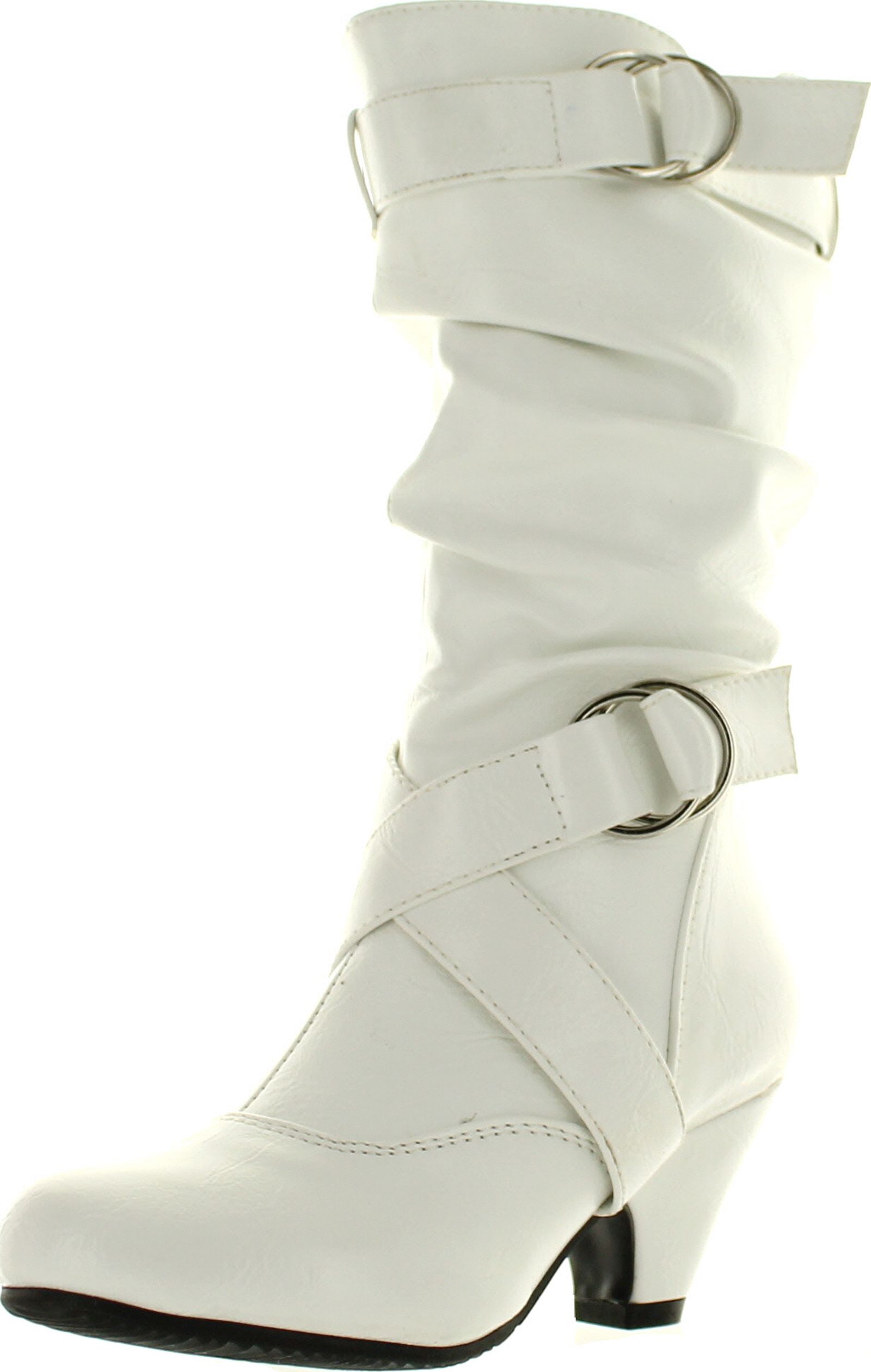 Link Pauline-39K Jr Girls Slouch Buckle High Heel Mid Calf Boots - Picture 45 of 48