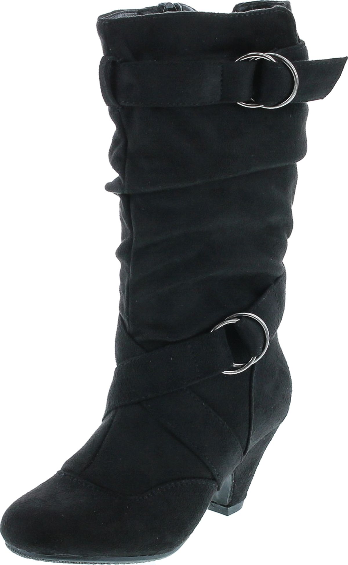 Link Pauline-39K Jr Girls Slouch Buckle High Heel Mid Calf Boots - Picture 9 of 48