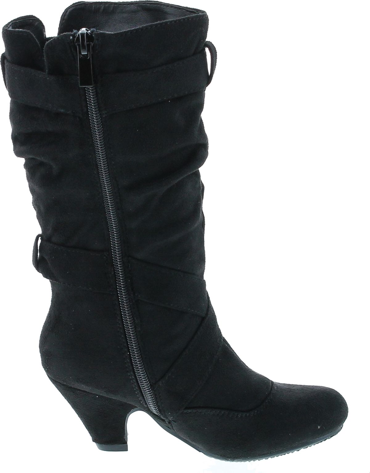 Link Pauline-39K Jr Girls Slouch Buckle High Heel Mid Calf Boots - Picture 14 of 48