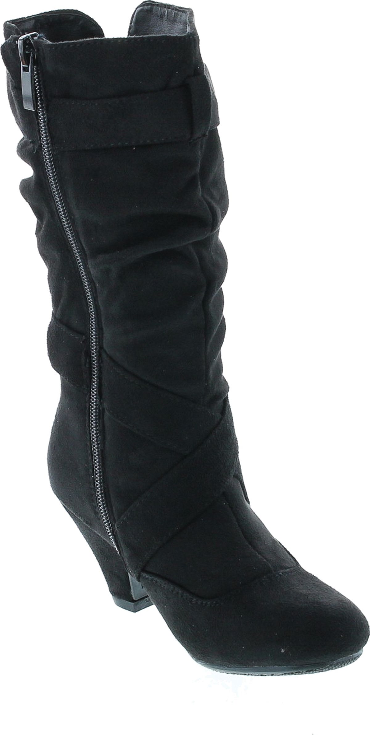 Link Pauline-39K Jr Girls Slouch Buckle High Heel Mid Calf Boots - Picture 15 of 48