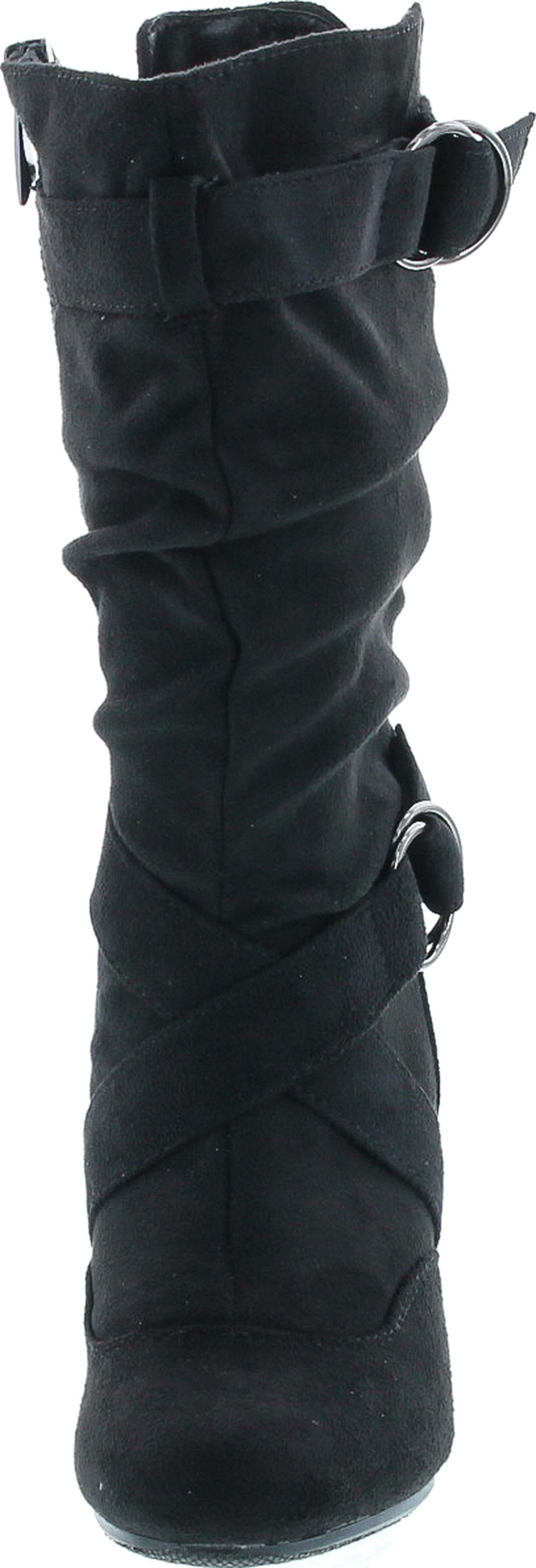 Link Pauline-39K Jr Girls Slouch Buckle High Heel Mid Calf Boots - Picture 16 of 48
