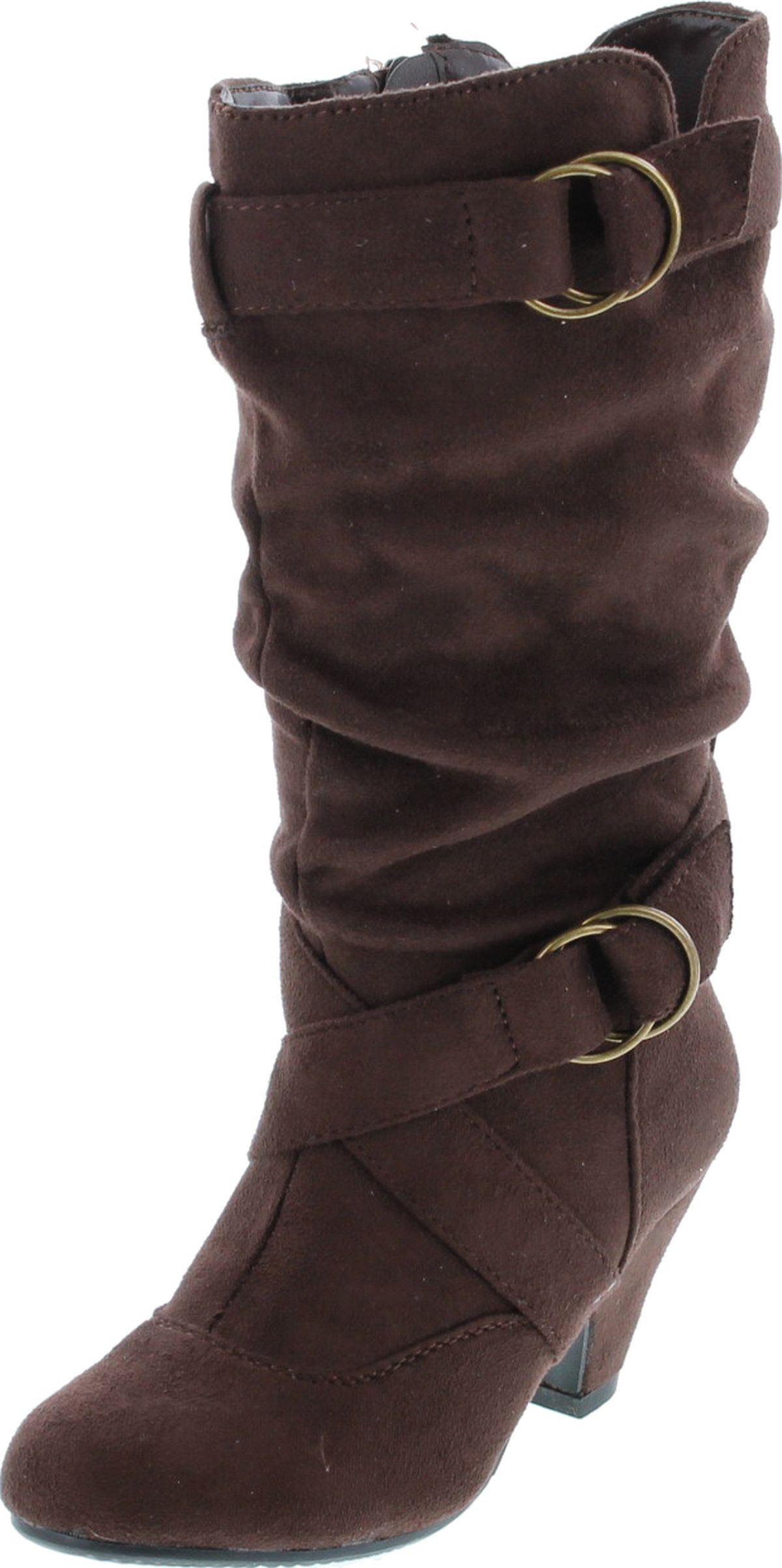 Link Pauline-39K Jr Girls Slouch Buckle High Heel Mid Calf Boots - Picture 23 of 48