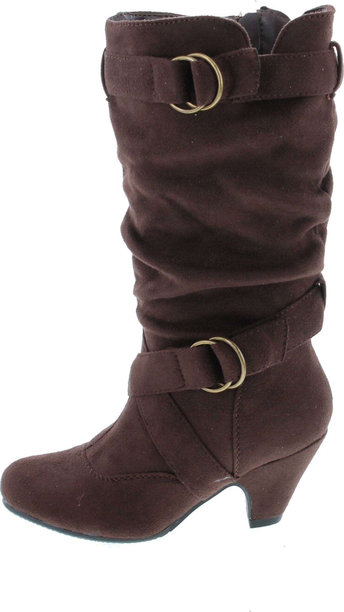 Link Pauline-39K Jr Girls Slouch Buckle High Heel Mid Calf Boots - Picture 24 of 48