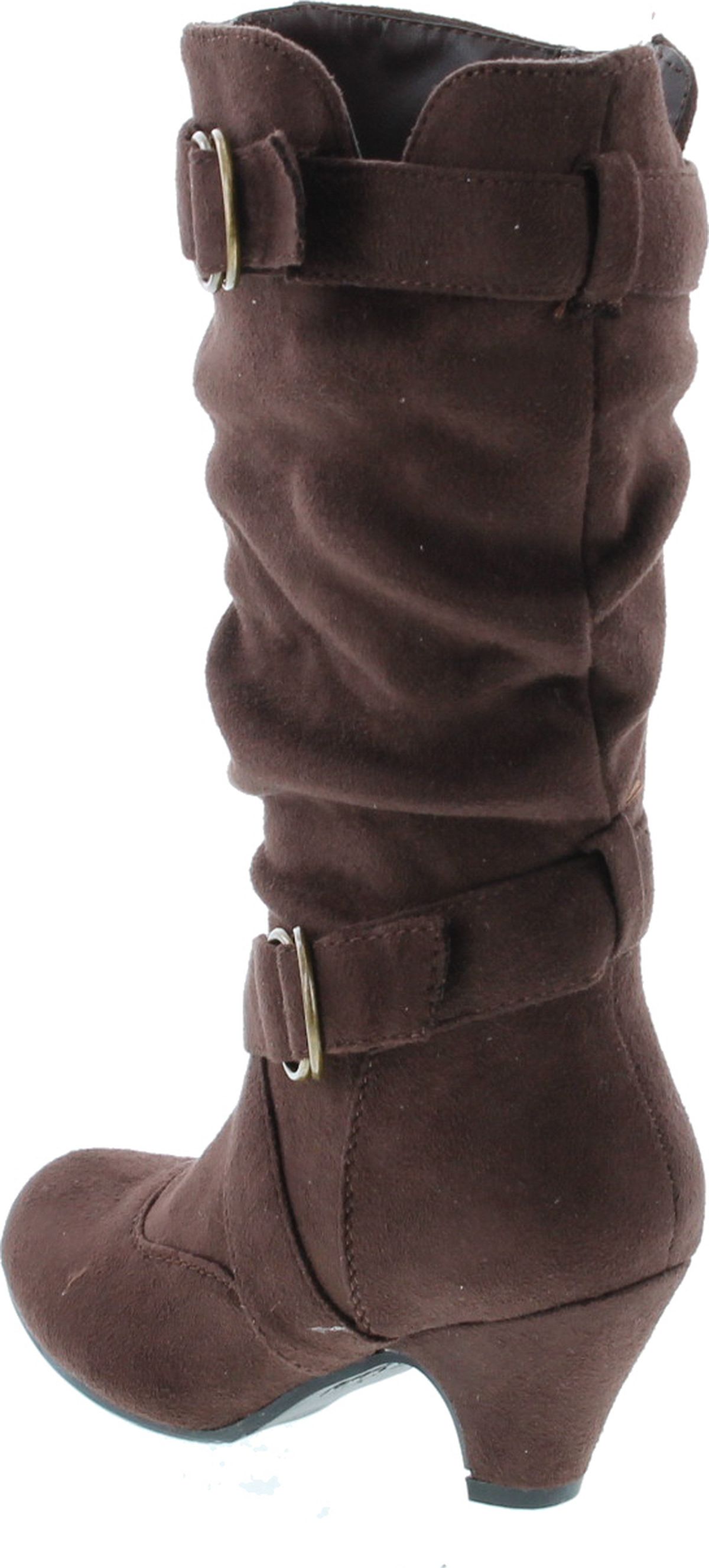 Link Pauline-39K Jr Girls Slouch Buckle High Heel Mid Calf Boots - Picture 25 of 48