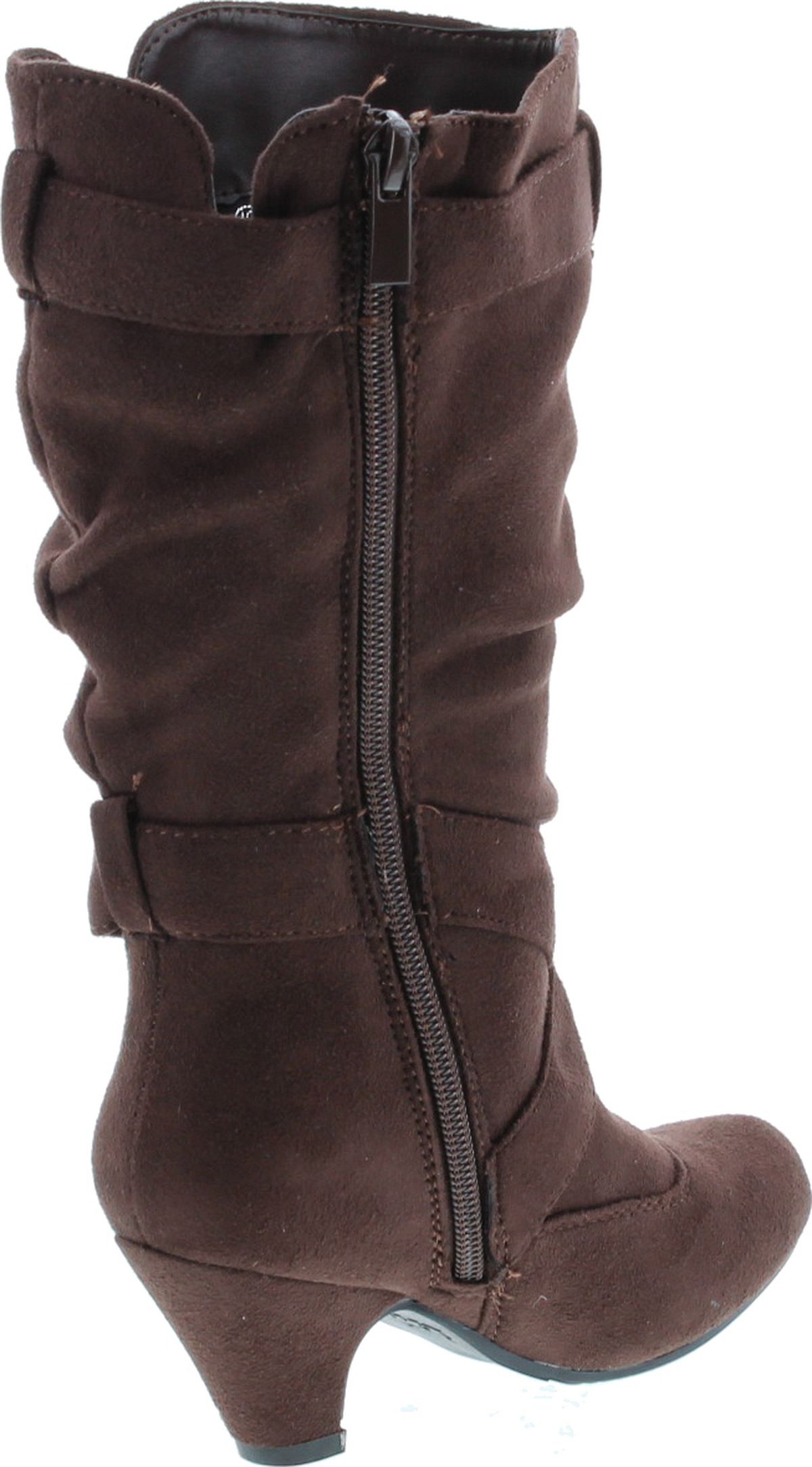 Link Pauline-39K Jr Girls Slouch Buckle High Heel Mid Calf Boots - Picture 27 of 48