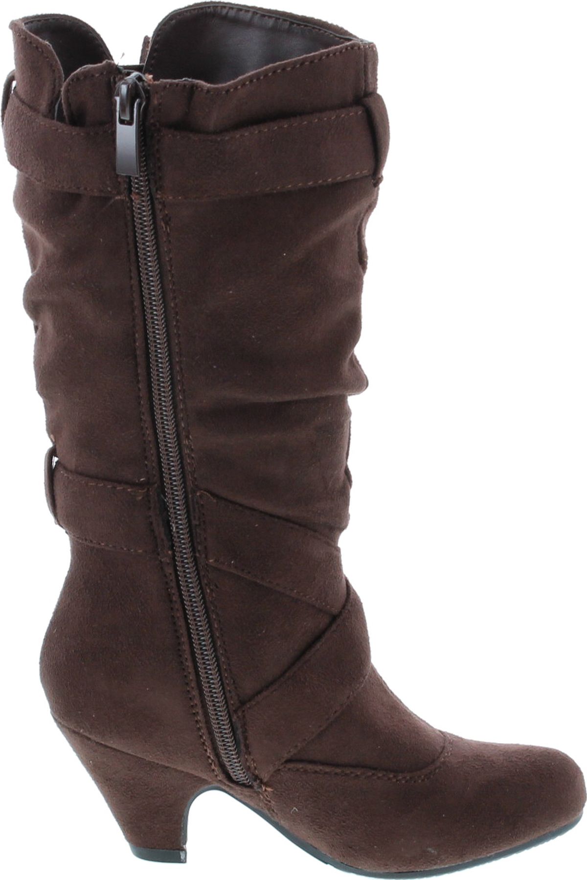 Link Pauline-39K Jr Girls Slouch Buckle High Heel Mid Calf Boots - Picture 28 of 48