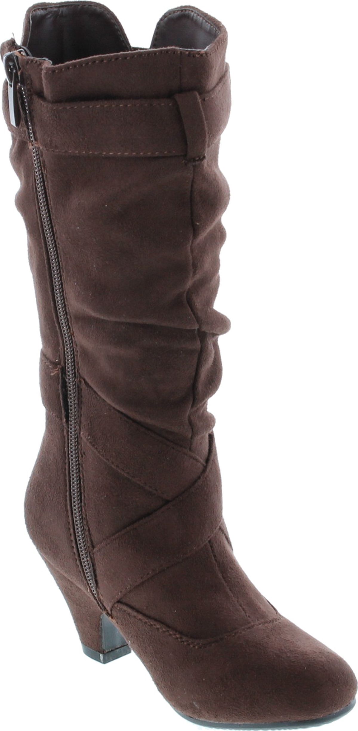 Link Pauline-39K Jr Girls Slouch Buckle High Heel Mid Calf Boots - Picture 29 of 48