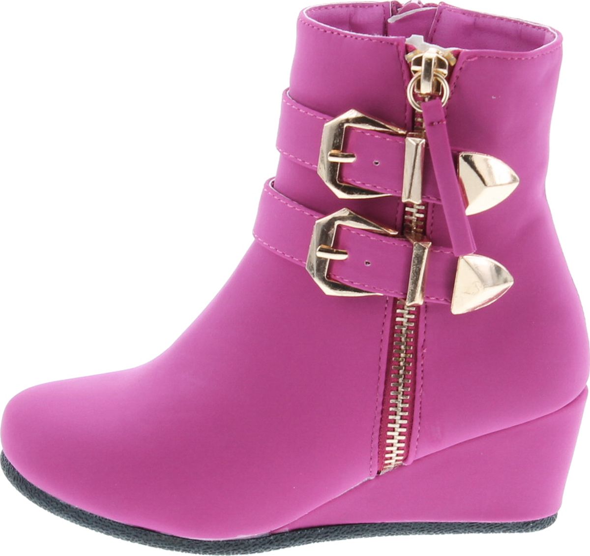 Link Peggy-90K Children Girl's Wedge Heel Double Straps High Top Ankle Booties - Picture 14 of 32