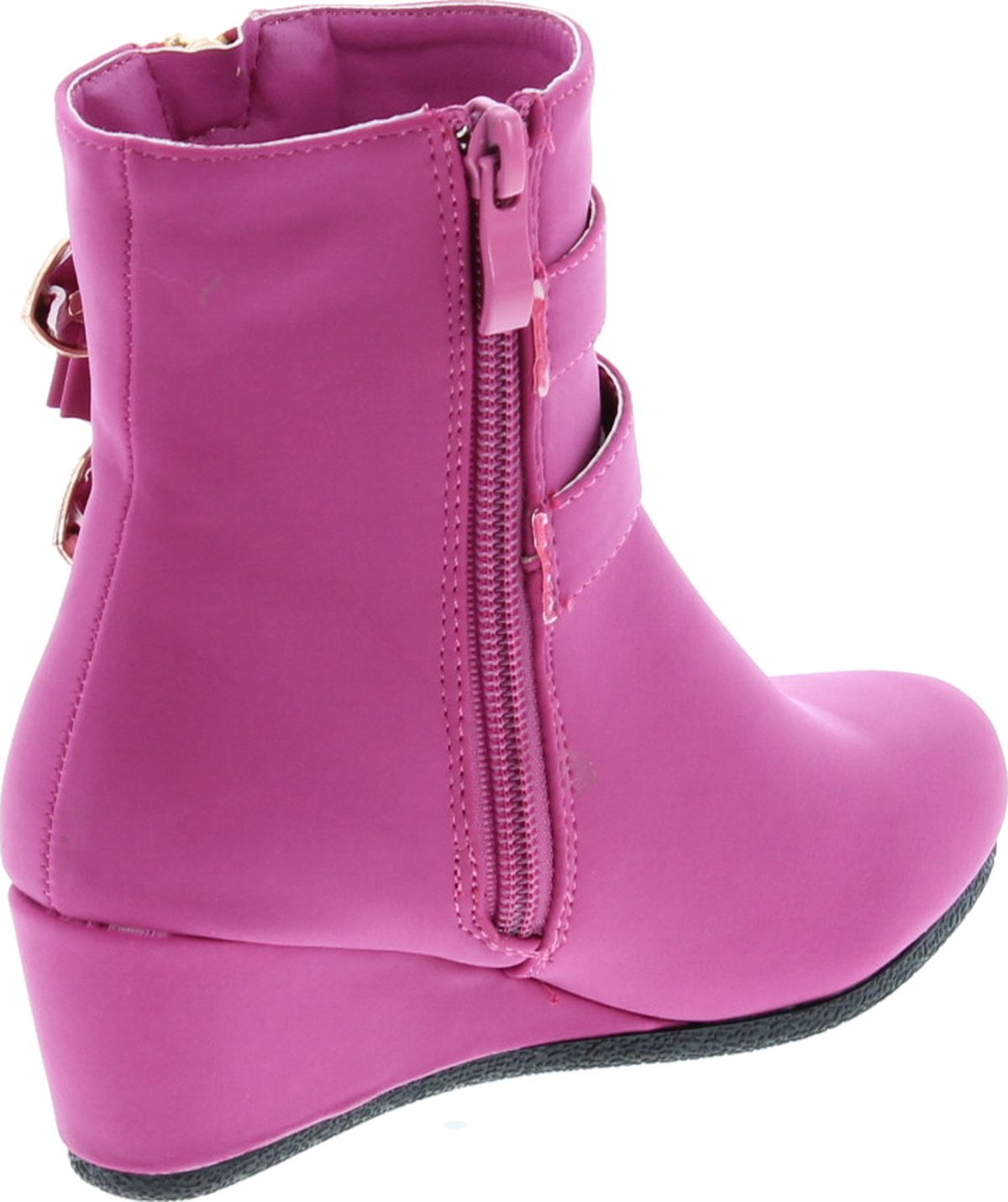 Link Peggy-90K Children Girl's Wedge Heel Double Straps High Top Ankle Booties - Picture 17 of 32
