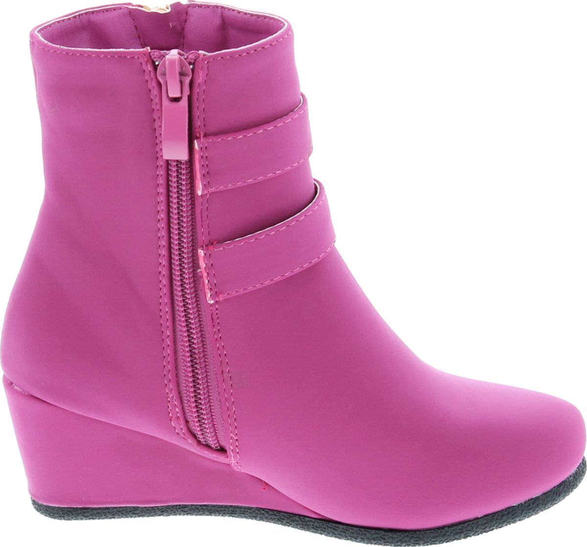 Link Peggy-90K Children Girl's Wedge Heel Double Straps High Top Ankle Booties - Picture 18 of 32