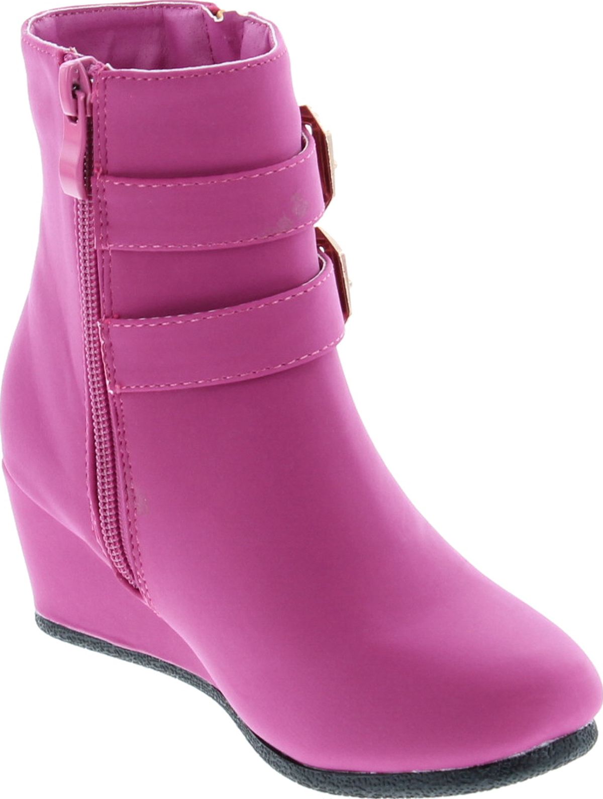 Link Peggy-90K Children Girl's Wedge Heel Double Straps High Top Ankle Booties - Picture 19 of 32