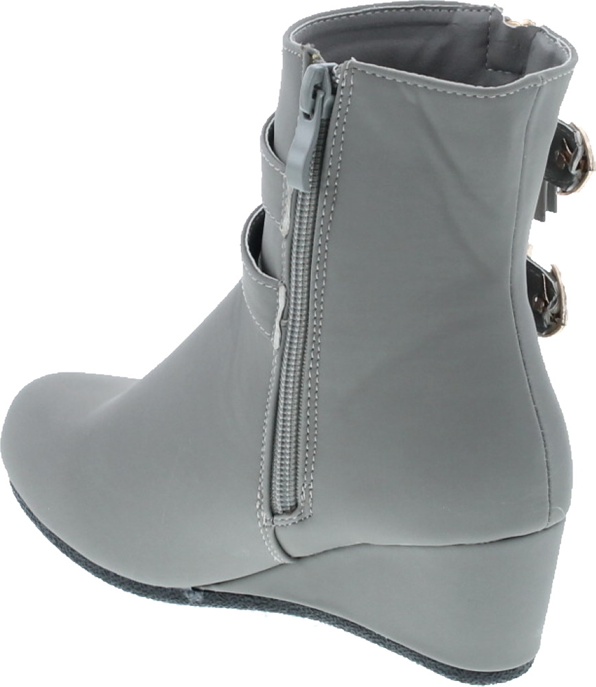 Link Peggy-90K Children Girl's Wedge Heel Double Straps High Top Ankle Booties - Picture 23 of 32