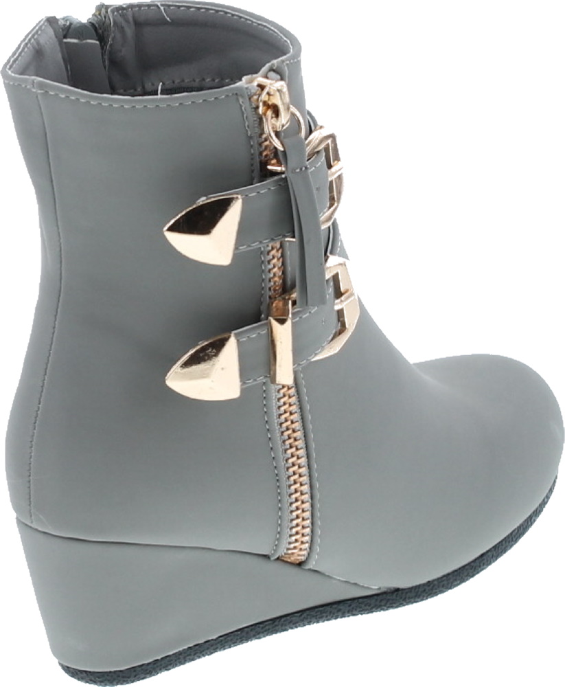 Link Peggy-90K Children Girl's Wedge Heel Double Straps High Top Ankle Booties - Picture 25 of 32