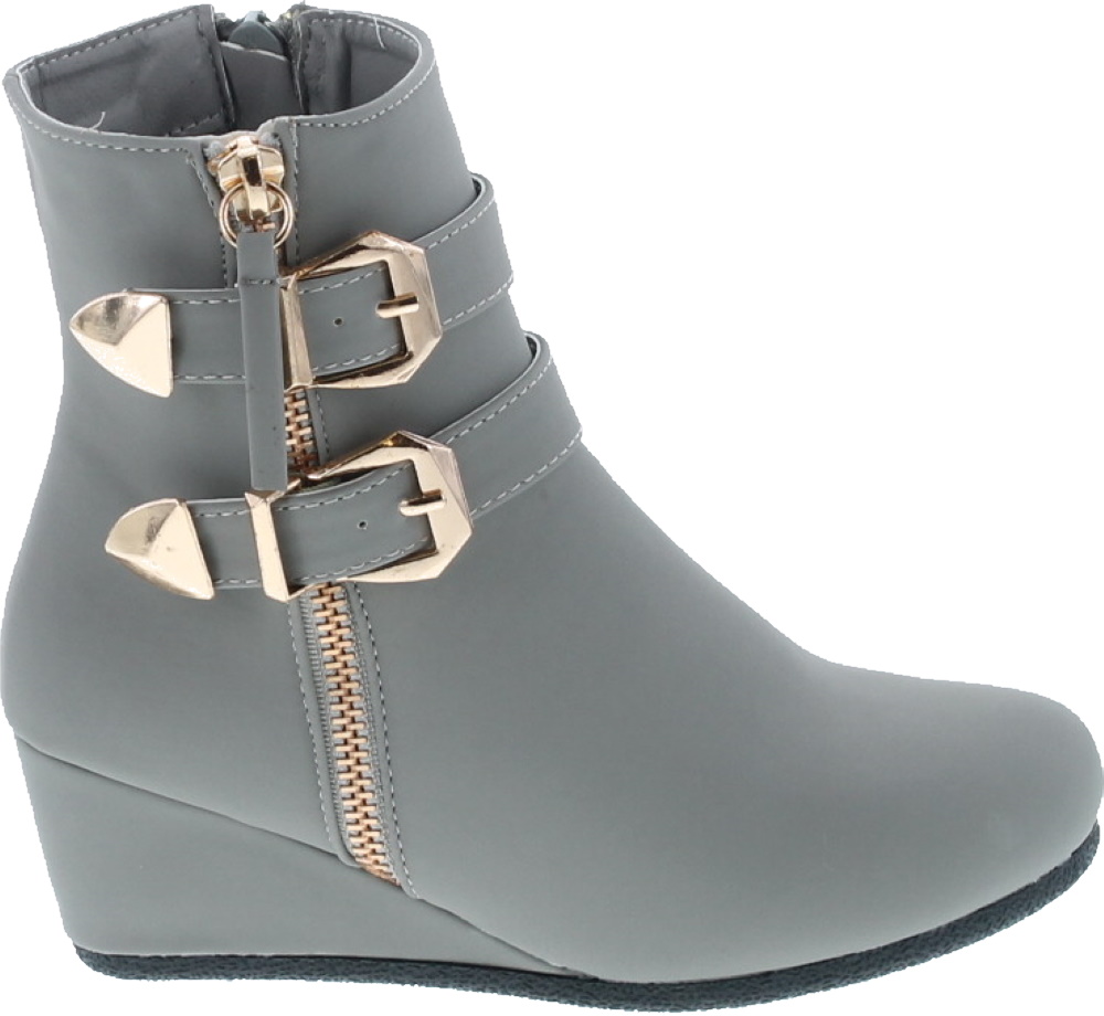 Link Peggy-90K Children Girl's Wedge Heel Double Straps High Top Ankle Booties - Picture 26 of 32
