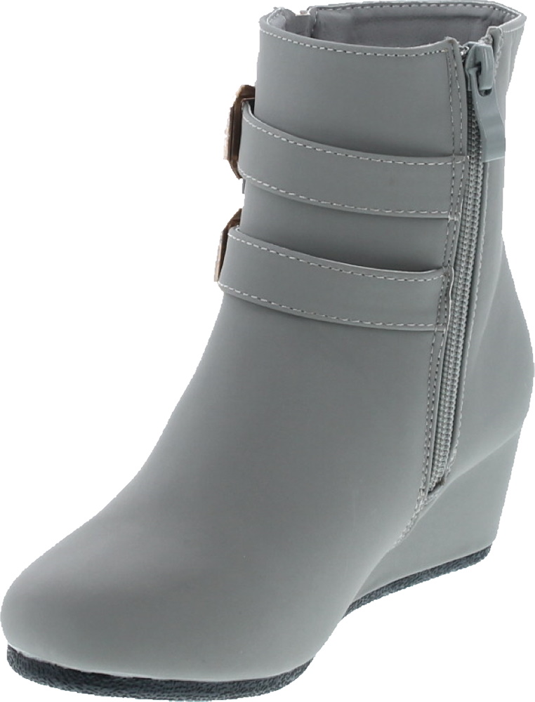 Link Peggy-90K Children Girl's Wedge Heel Double Straps High Top Ankle Booties - Picture 27 of 32