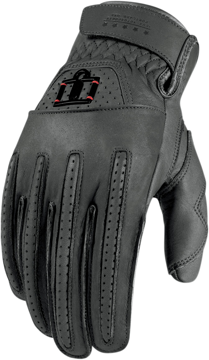 Icon 1000 Rimfire Leather Street Motorcycle Riding Gloves Mens All