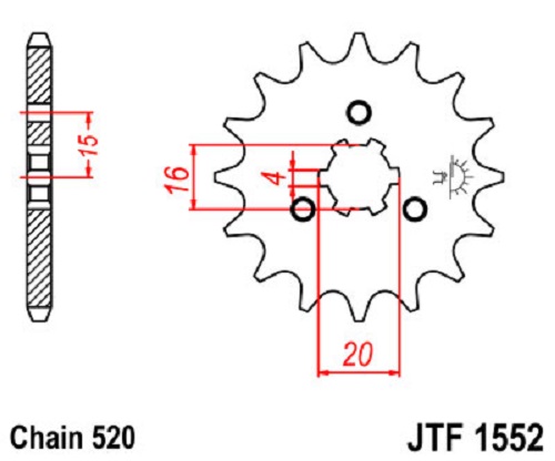 13T JTF1502.13 JT Sprockets Steel Front Sprocket