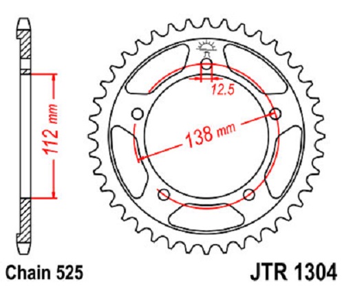 JT Sprockets JTR1304.45 45T Steel Rear Sprocket