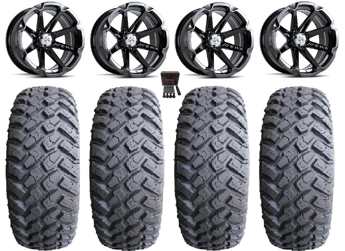 MSA Black Diesel 15" UTV Wheels 30" MotoHammer Tires Polaris Ranger 900