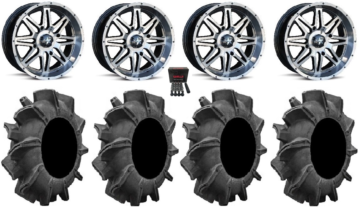MSA DT Vibe 14" ATV Wheels 32" Assassinator Tires CanAm Renegade