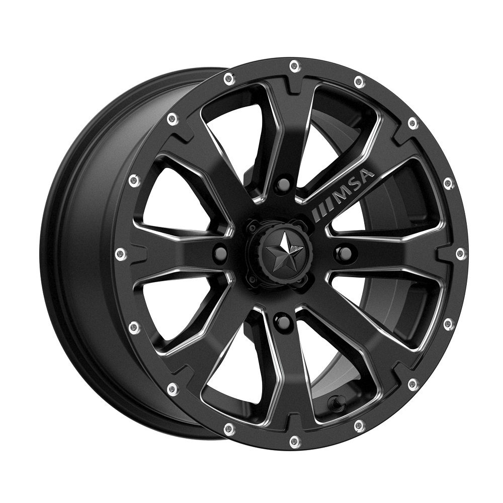 MSA M42 BOUNTY UTV Wheels Rims Satin Black 14 Can Am Commander