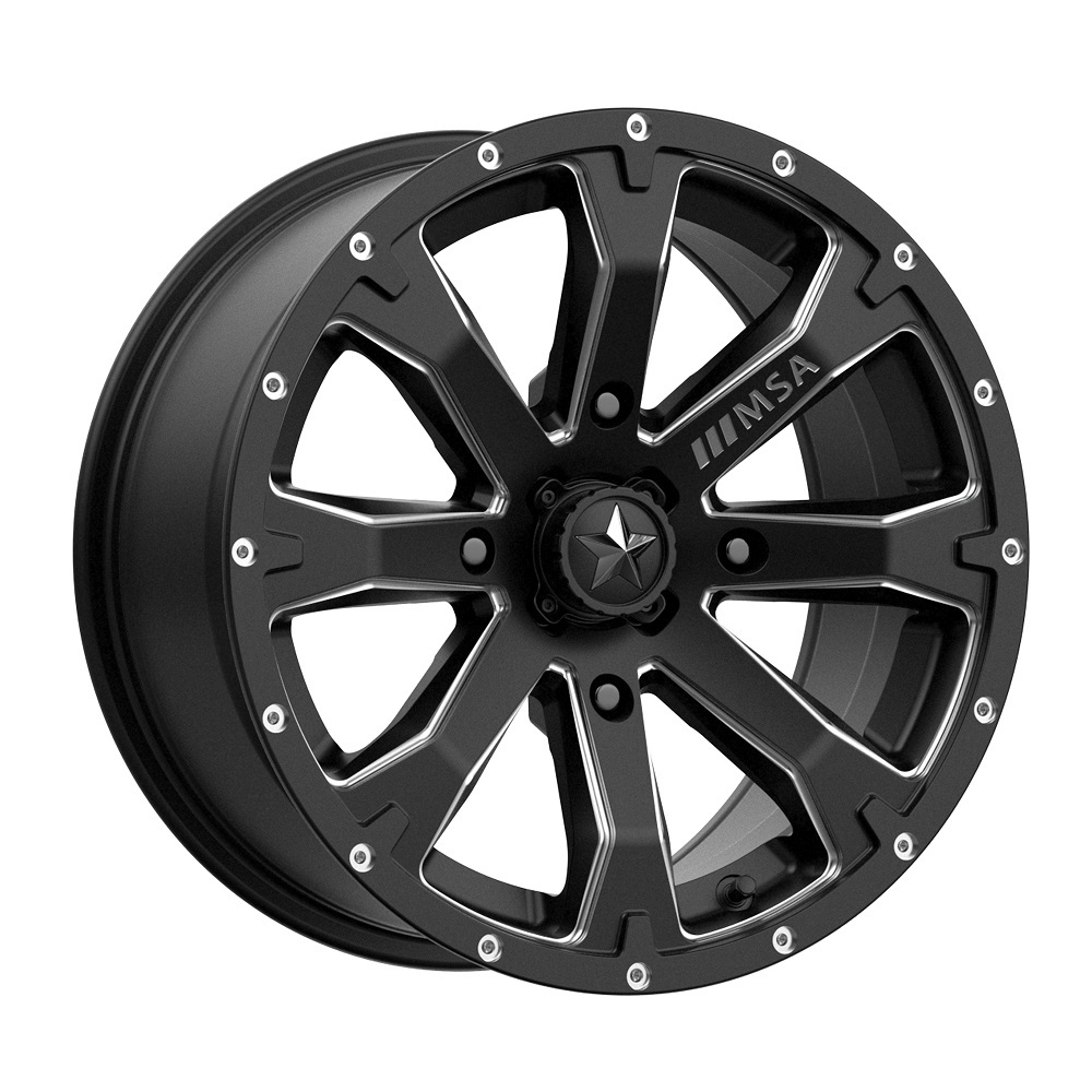 MSA BOUNTY 15 Wheels Black 30 Versa Cross V3 Tires Can Am Defender