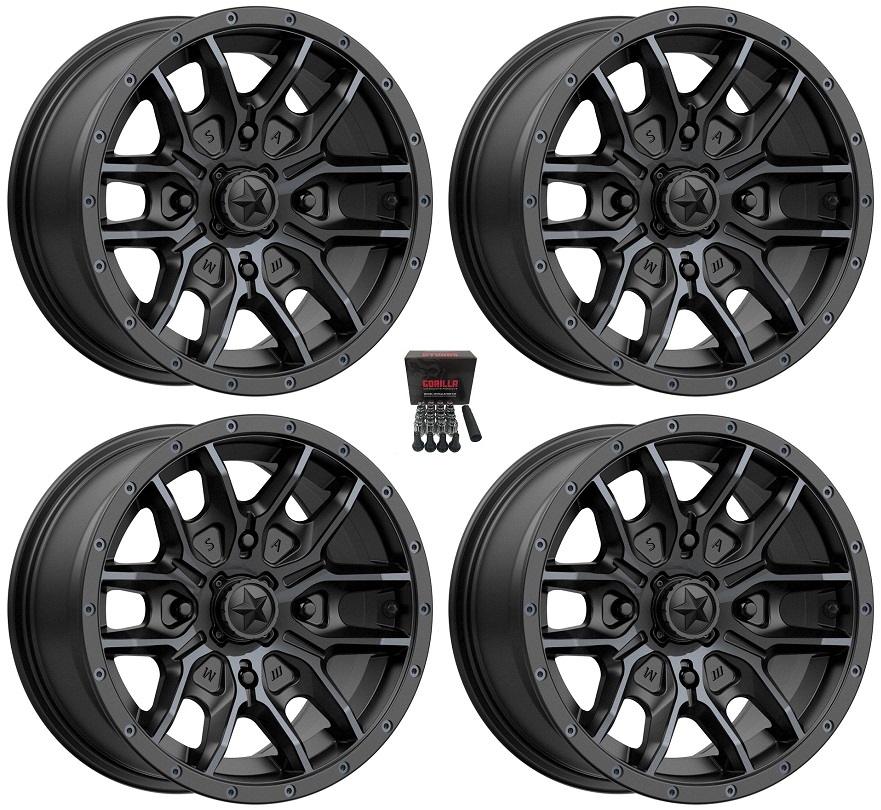 MSA M43 Fang UTV Wheels/Rims Satin Black 15" Polaris Ranger XP 9/1K eBay