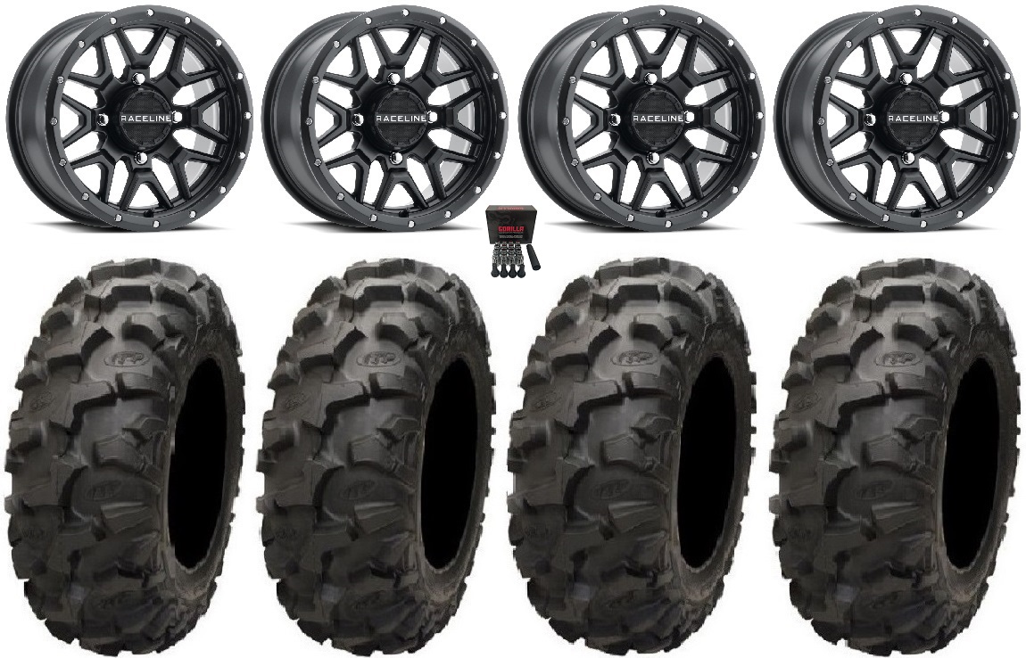Raceline Krank 15 Wheels Black 32 Blackwater Tires Honda Pioneer 1000 Talon Ebay