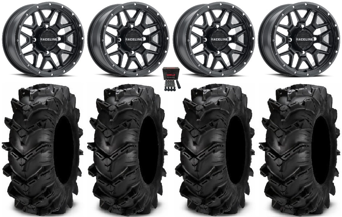 Raceline Krank 15 Wheels Black 32 Cryptid Tires Honda Pioneer 1000 Talon Ebay