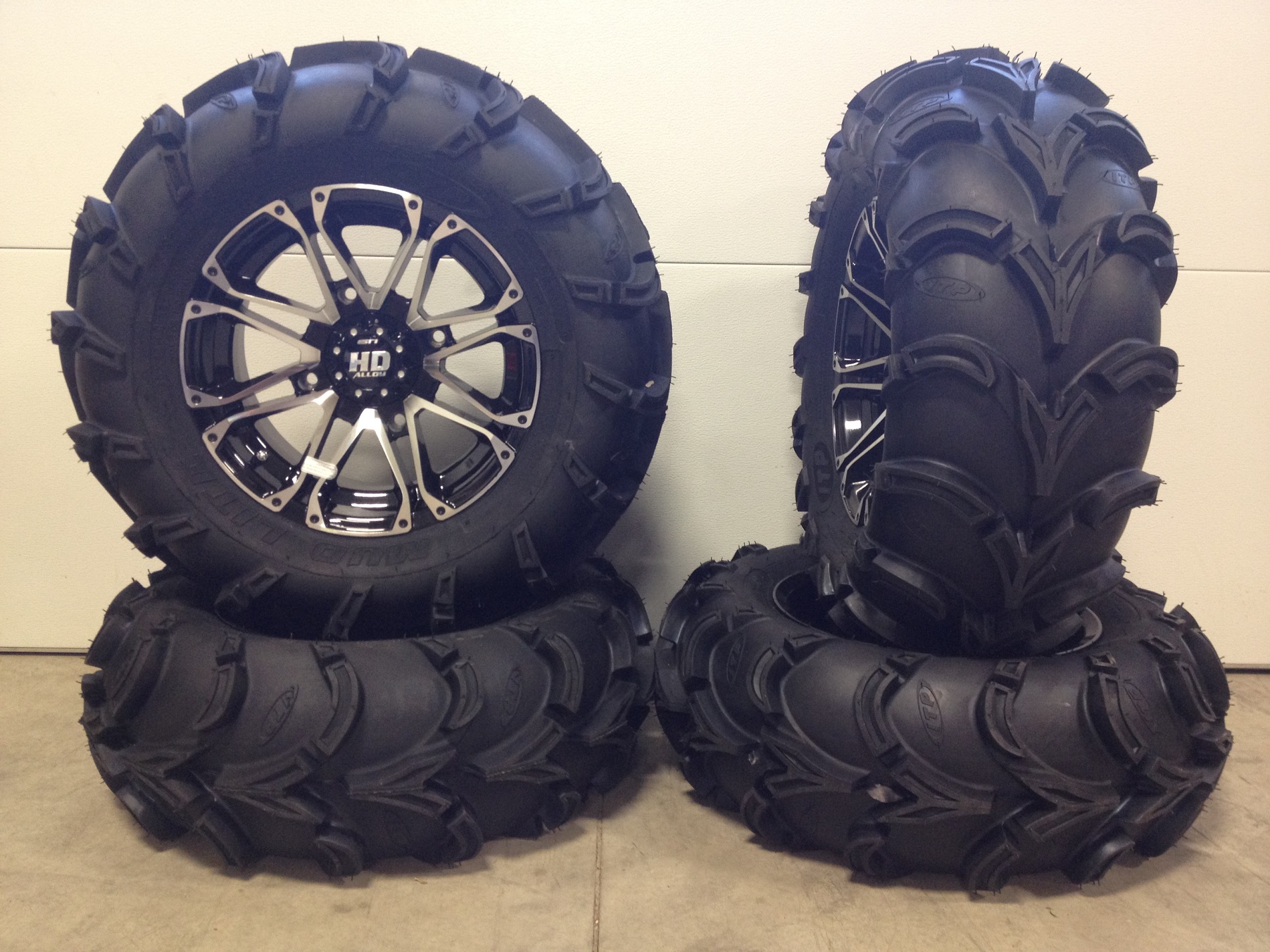 STI HD3 14" Wheels Machined 28" Mud Lite XL Tires Polaris Ranger XP 9