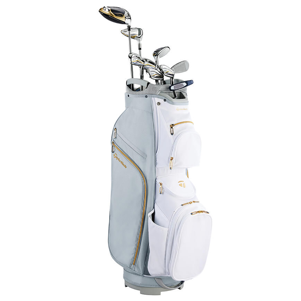 NEW Lady TaylorMade Kalea Gold Complete Golf Set w Driver Wood Irons Bag 367590₽