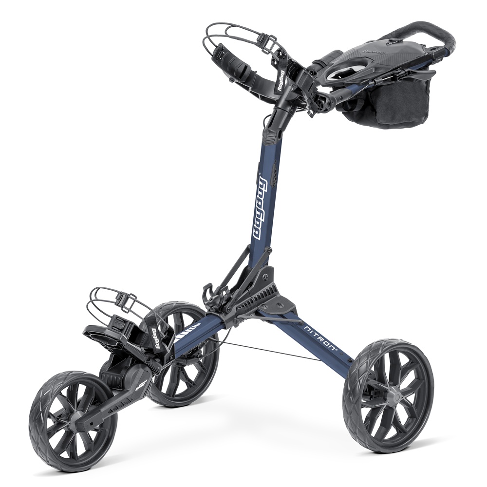 Nitron Auto-Open Push Cart, Navy/Red - Bag Boy Golf