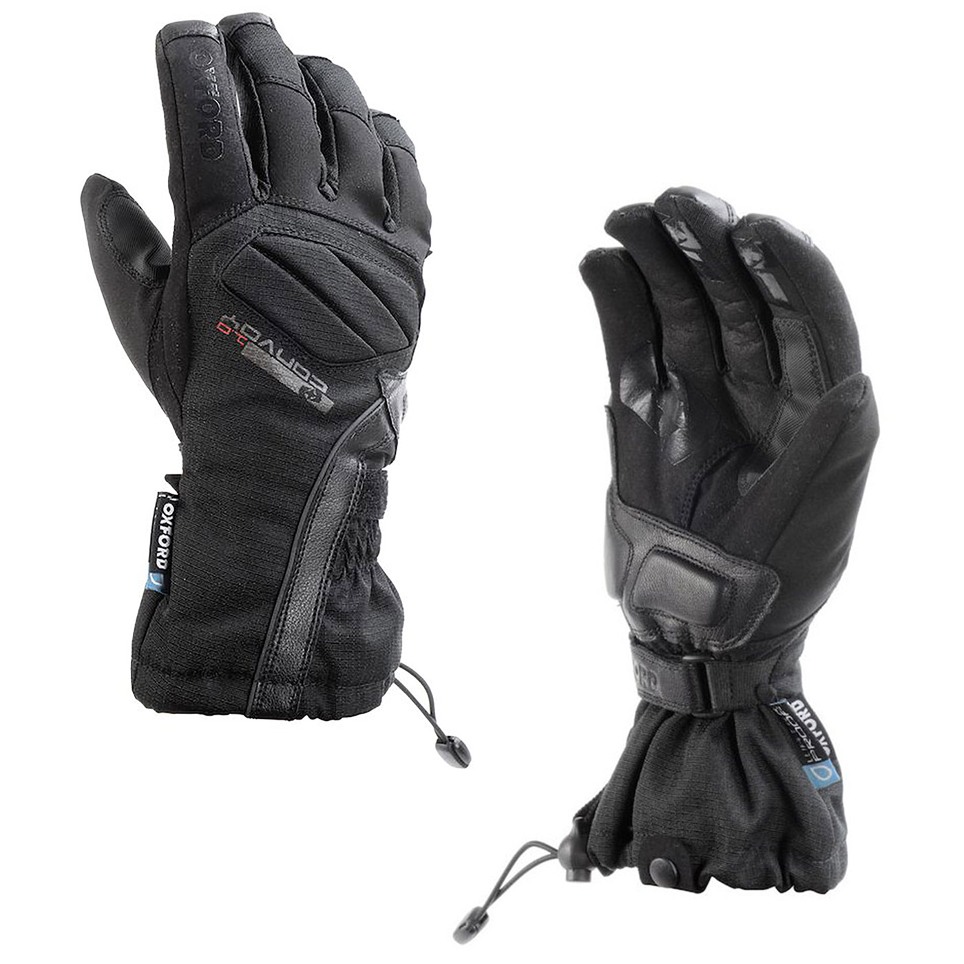 Oxford Somerville Waterproof Womens Ladies Leather Motorcycle Gloves Black