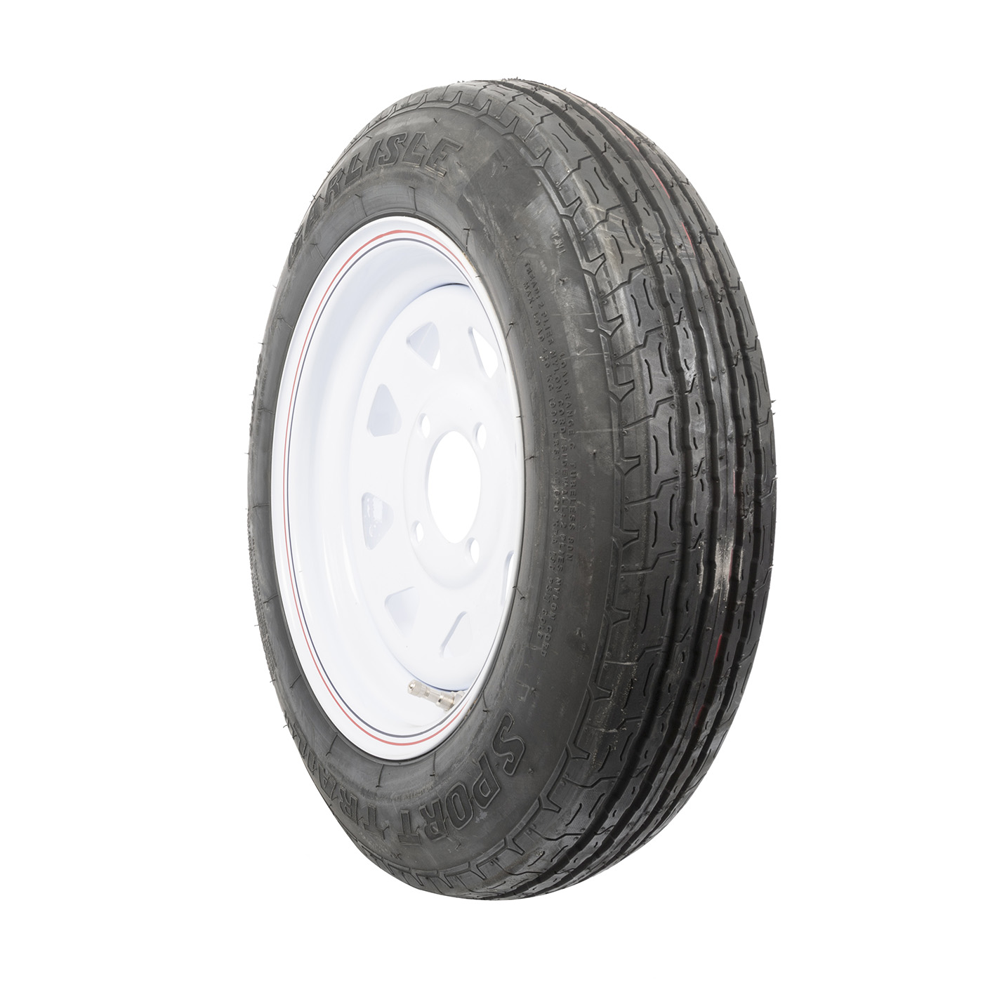 Carlisle 606071 Sport Trail LH Tire 4.8x12 w/ White 8 Spoke Wheel Bolt