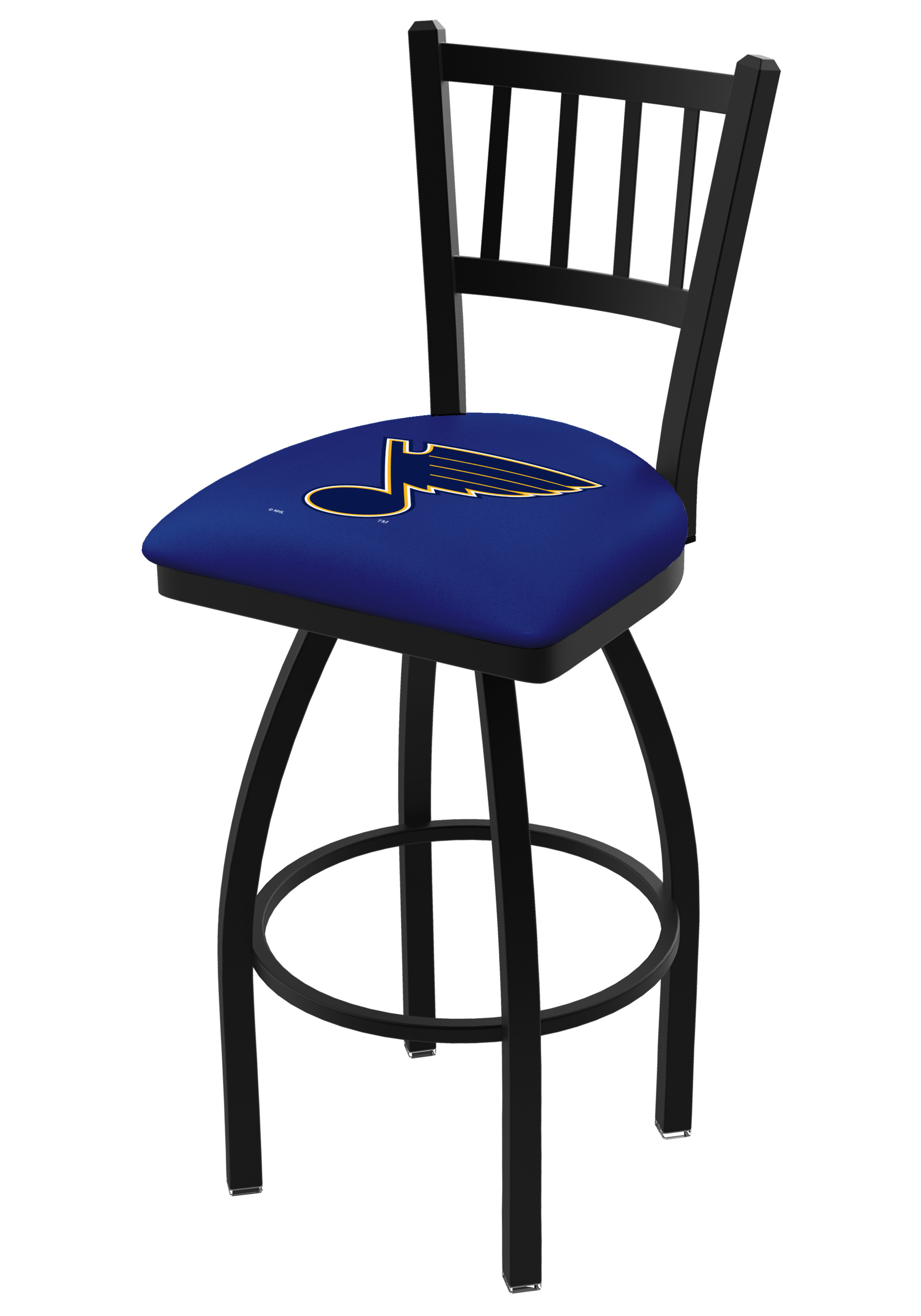 St Louis Blues Hbs Blue Jail Back High Top Swivel Bar Stool Seat Chair Ebay