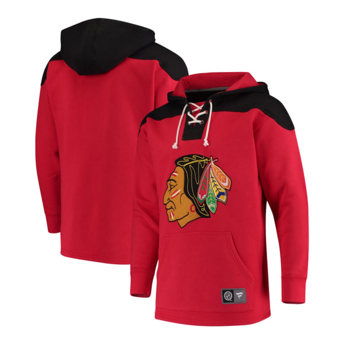 red hockey hoodie