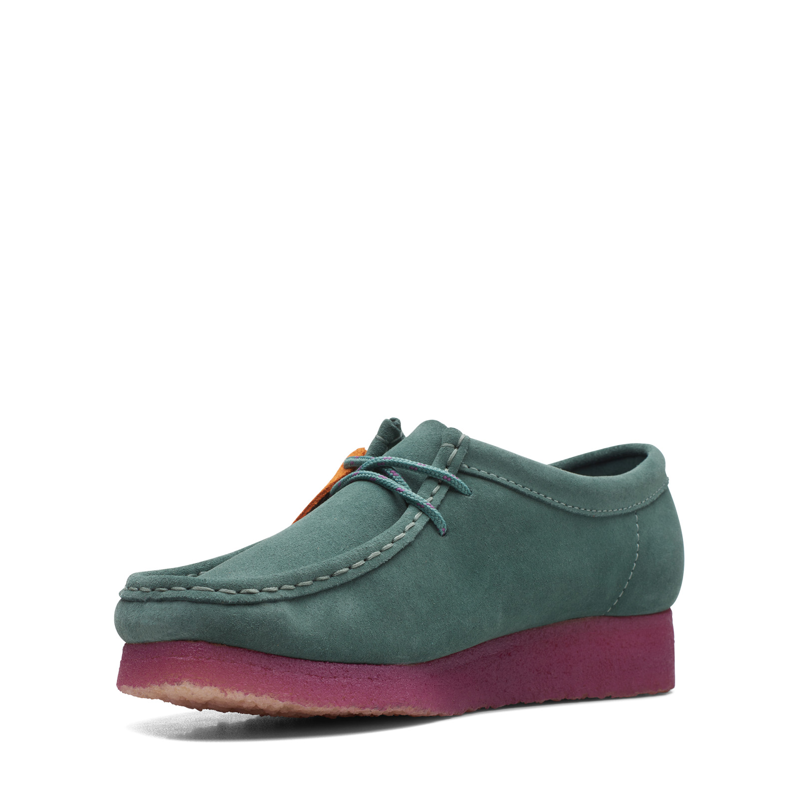 Clarks Wallabee 26168644 Womens Green Oxfords & Lace Ups Casual
