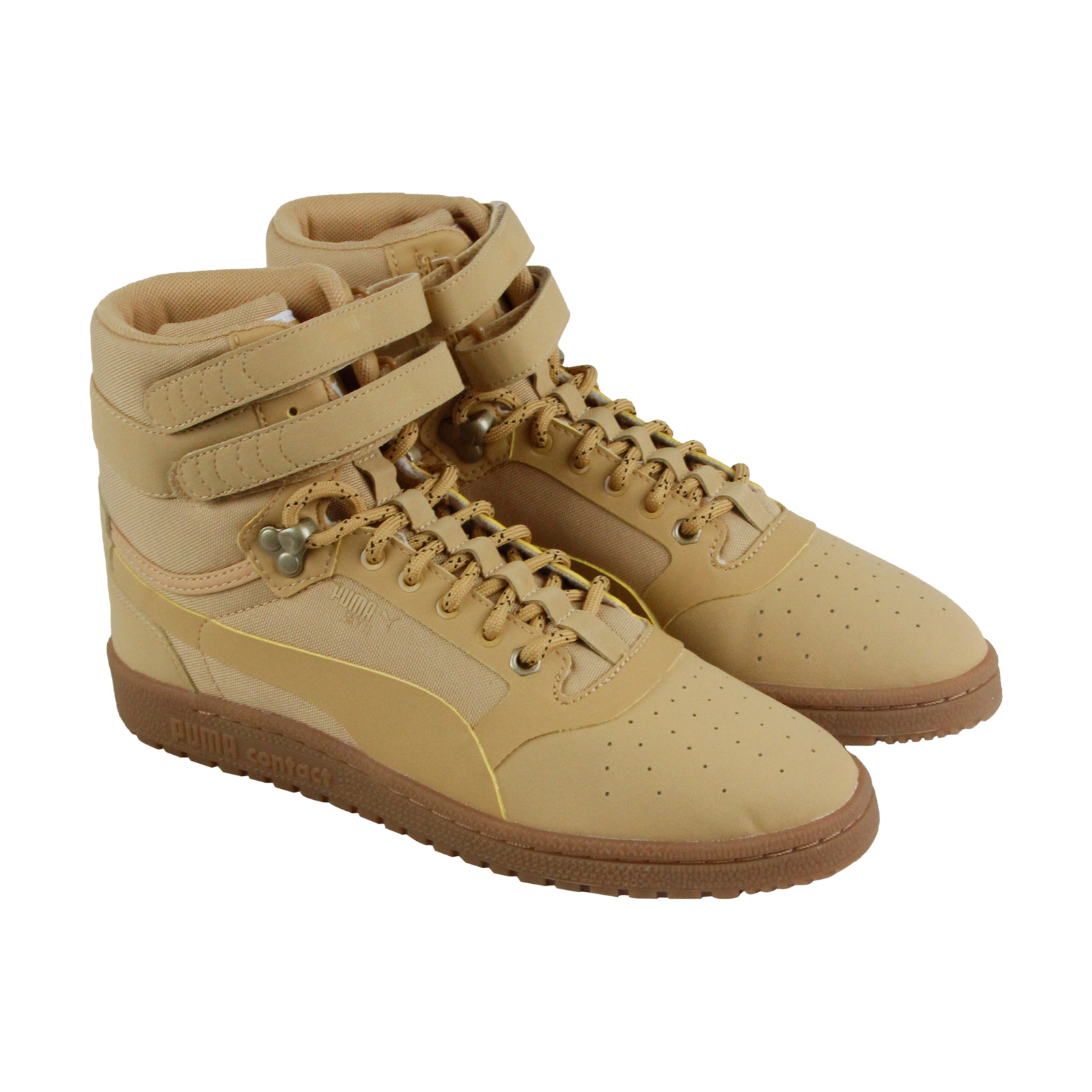 Puma Sky Ii Hi Mens Tan Leather High Top Lace Up Sneakers Shoes 8 Puma Sky Ii Hi Mens Tan Leather High Top Lace Up Sneakers Shoes 8
