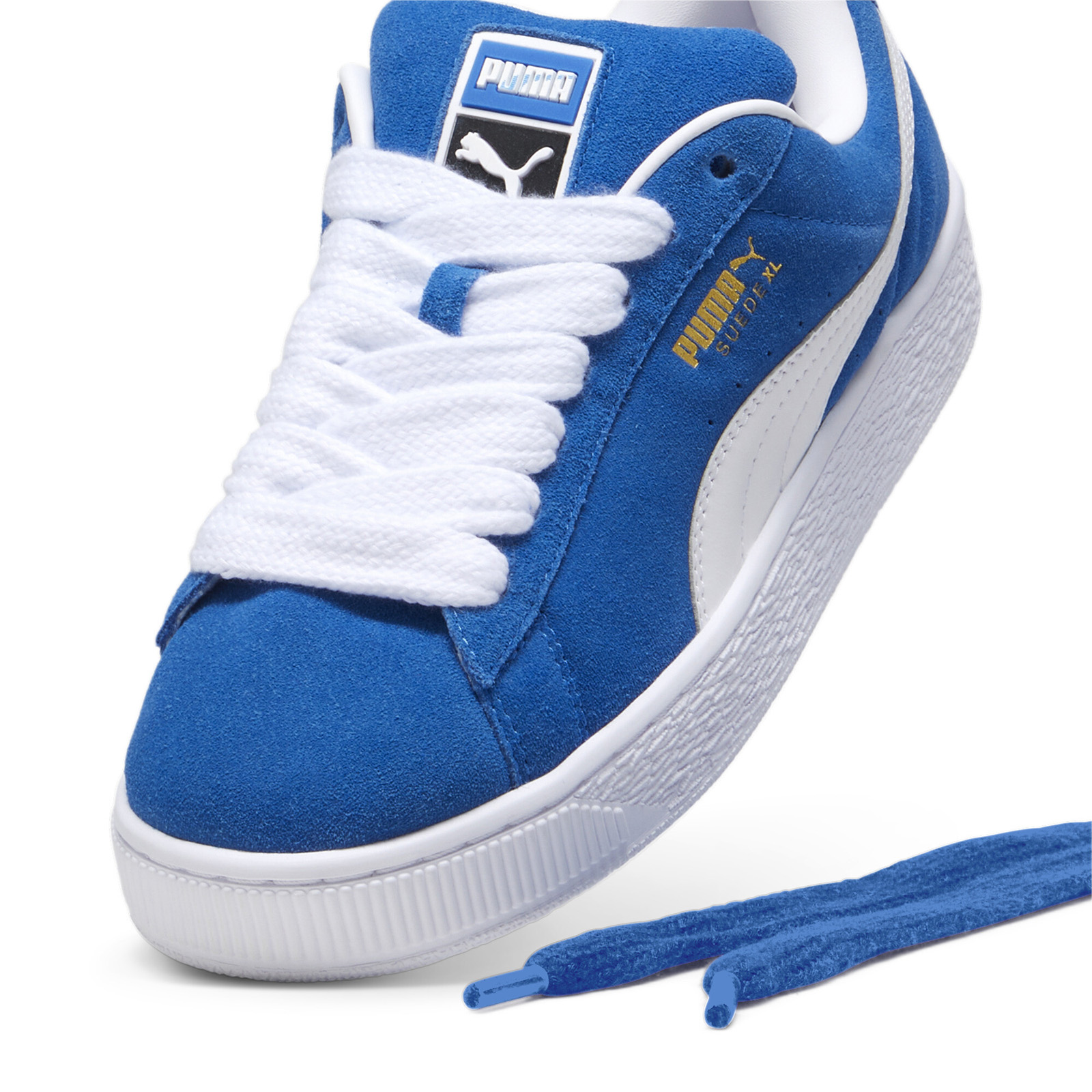 Puma Suede XL 39520501 Mens Blue Suede Lace Up Lifestyle Sneakers