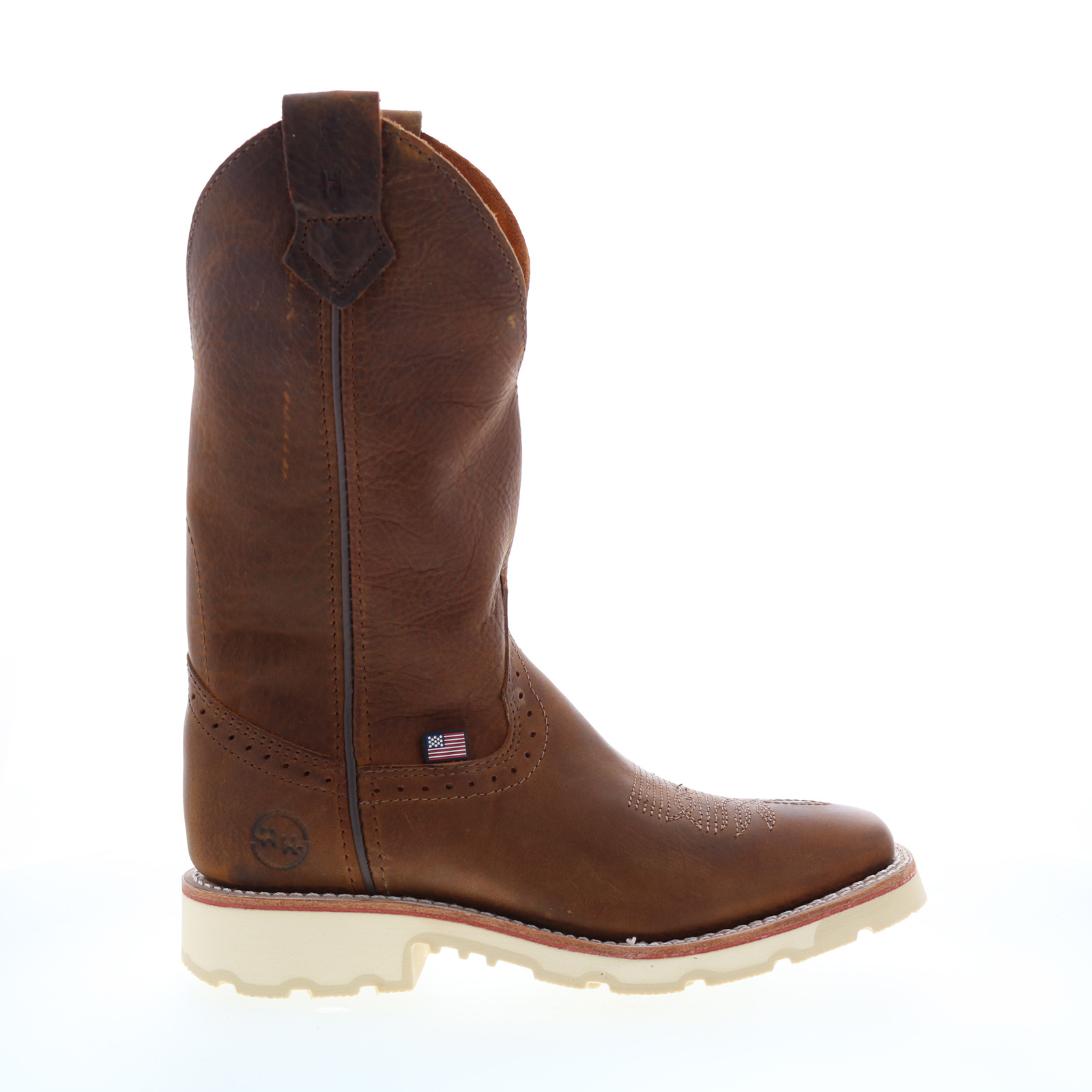Double H Wooten Domestic Square Toe Roper 12'' Mens Brown Wide Work Boots 10