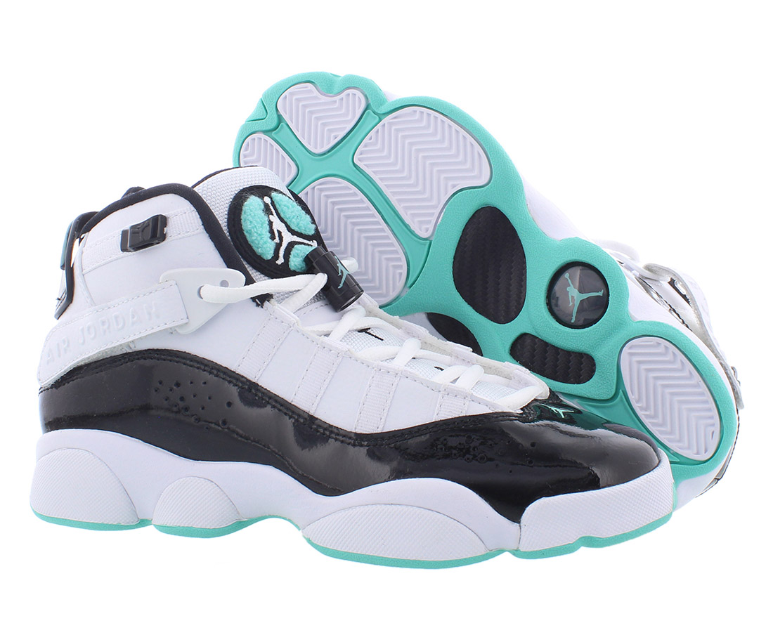 Nike Jordan 6 Rings Boys Shoes Size 4, Color: White/Black/Tropical