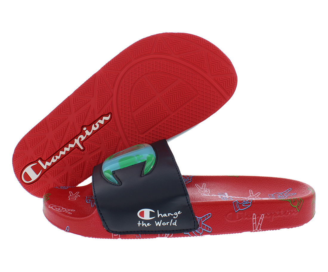 Champion Ipo Come Together Slide GS Boys Shoes Size 4, Color: Navy/Scarlet - Picture 2 of 4