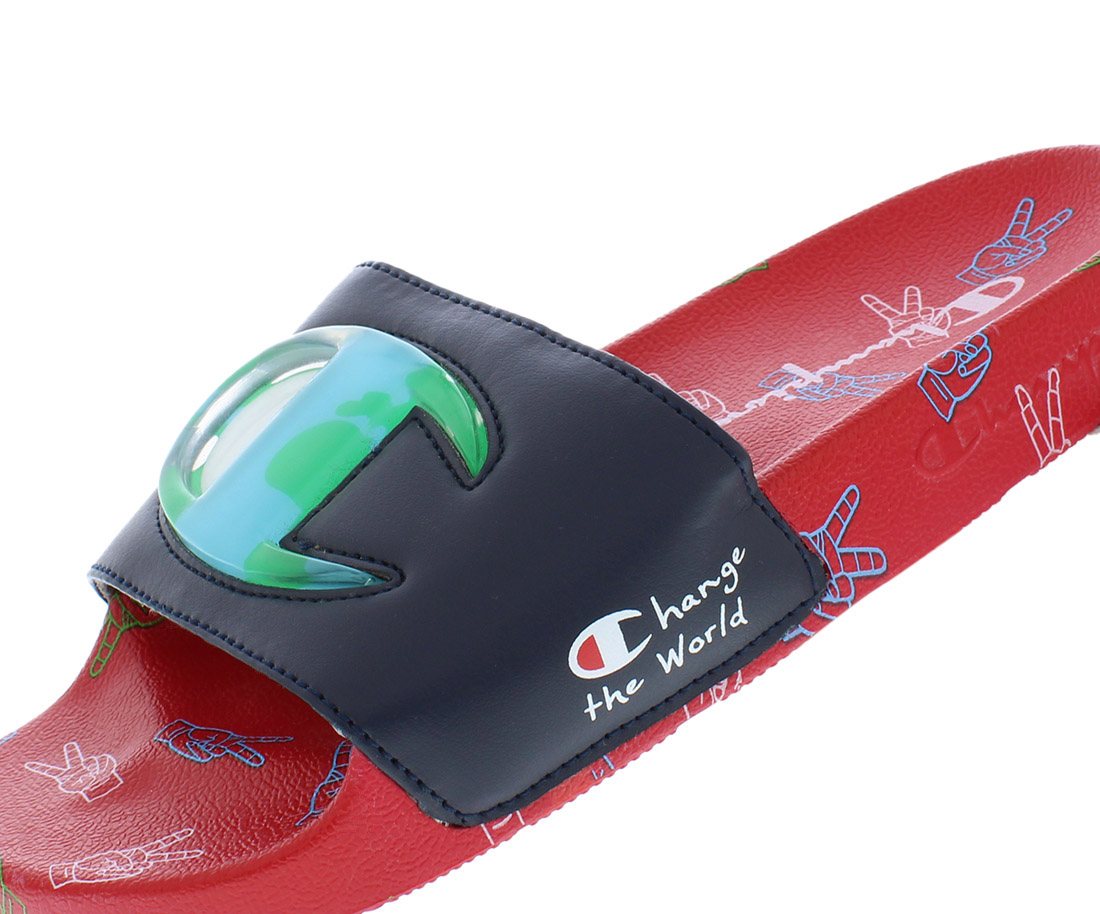Champion Ipo Come Together Slide GS Boys Shoes Size 4, Color: Navy/Scarlet - Picture 3 of 4