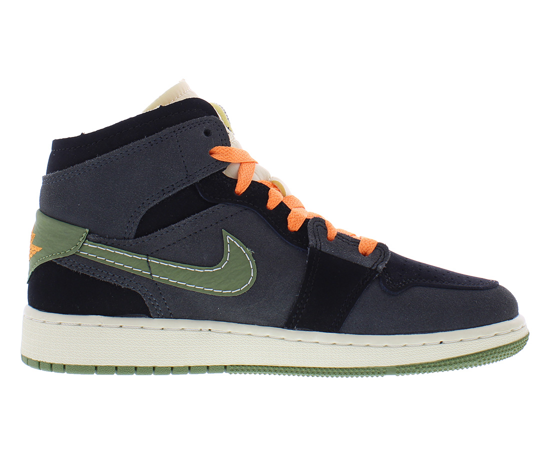 Nike Air Jordan 1 Mid SE Craft Suede GS Boys Shoes Size 5.5, Color detailed image 3