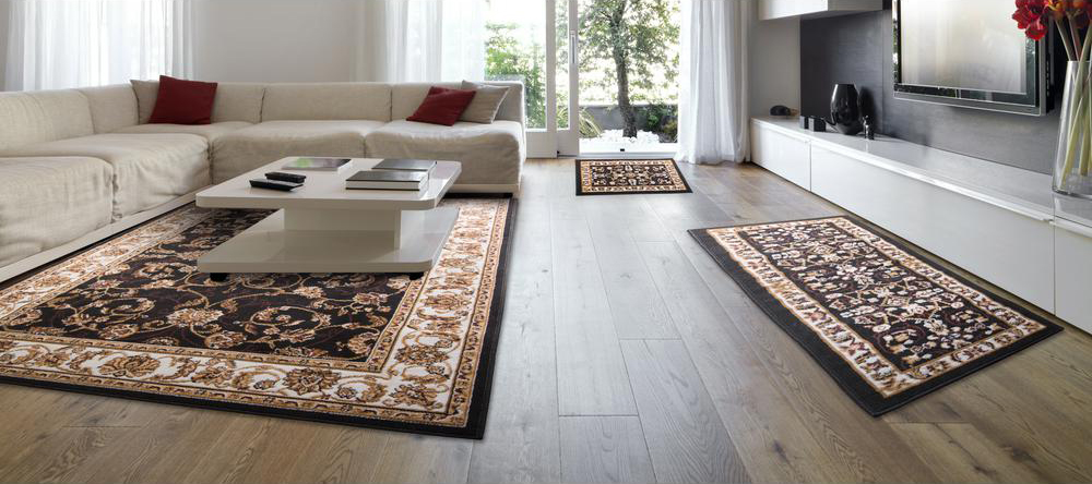 Juego de 3 alfombras tradicionales orientales negras vid persia borde alfombra corredor - Imagen 2 de 2