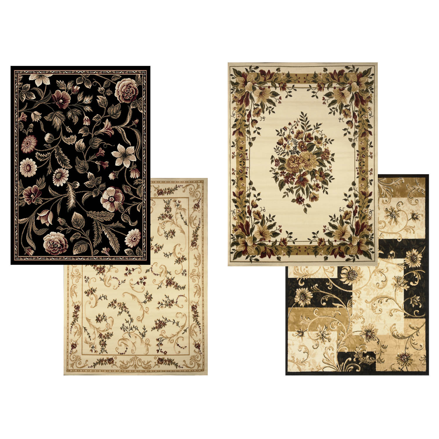 Transitional Floral Area Rug 8x11 Casual Vines Scrolls Carpet Actual 7