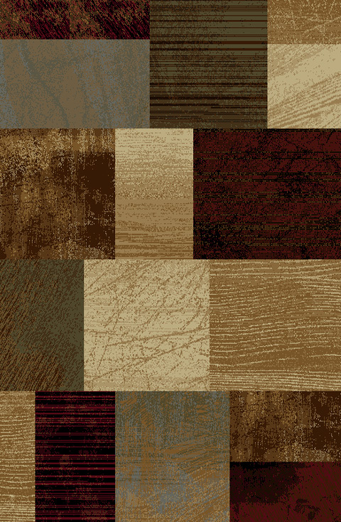 Multi-Color Squares Panels Contemporary Area Rug Blocks Patchwork Boxes Carpet - Picture 6 of 6