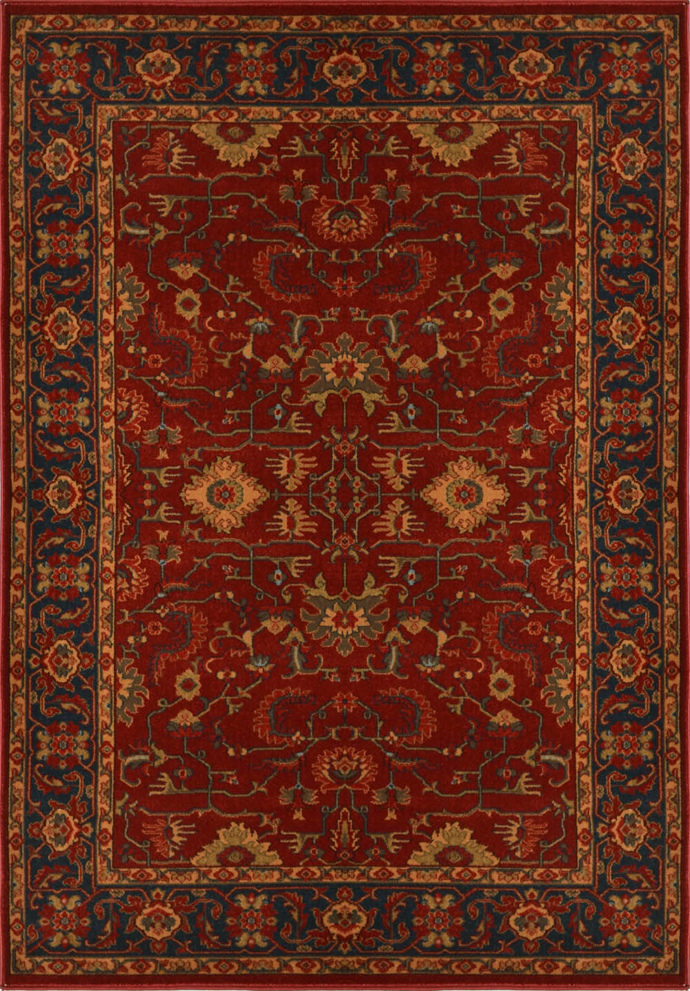 Red & Navy Blue Oriental 8x10 Area Rug Traditional Carpet Actual 7'8