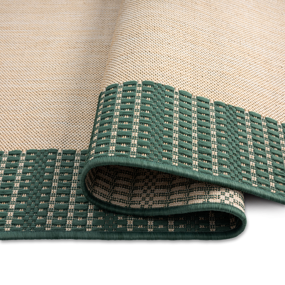 Nicole Miller Designer Area Rug Beige Green Modern Bordered Ultra Soft - Picture 7 of 11